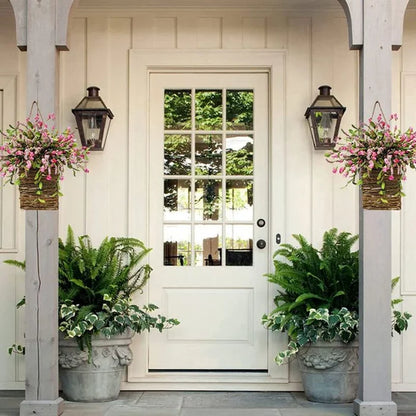 Cream Hydrangea Door Hanger Basket Wreath