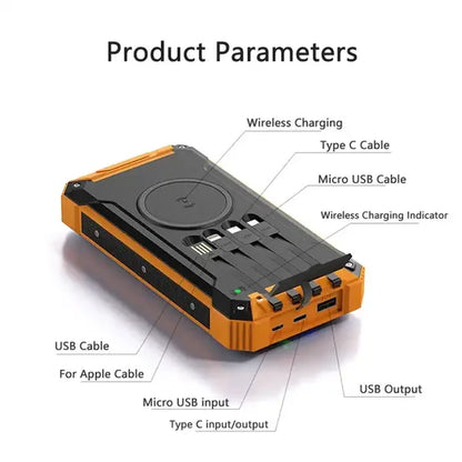 Portable Wireless Solar Power Bank