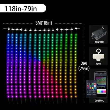 Color Waves LED Curtain Sync Lights