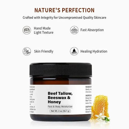 Beef Tallow Beeswax and Honey Face Moisturizer