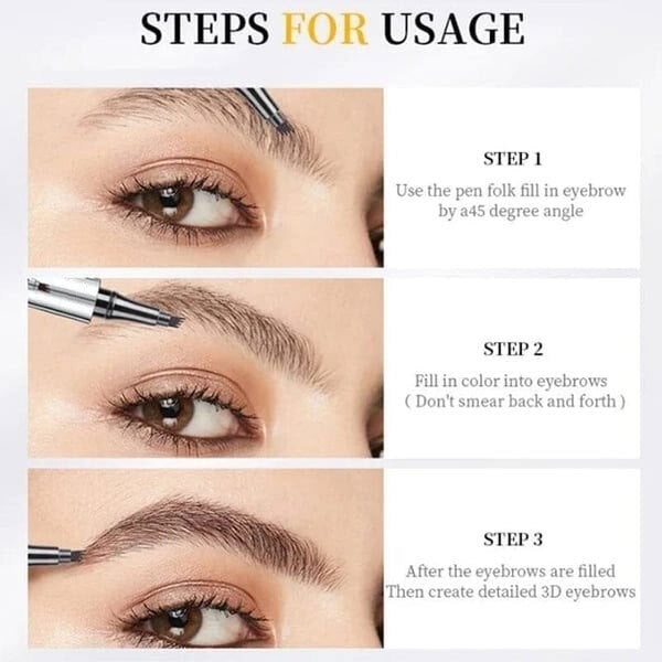 3D Waterproof Microblading Eyebrow Pen 4 Fork Tip Tattoo Pencil