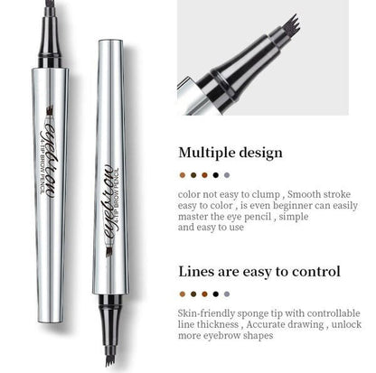 3D Waterproof Microblading Eyebrow Pen 4 Fork Tip Tattoo Pencil